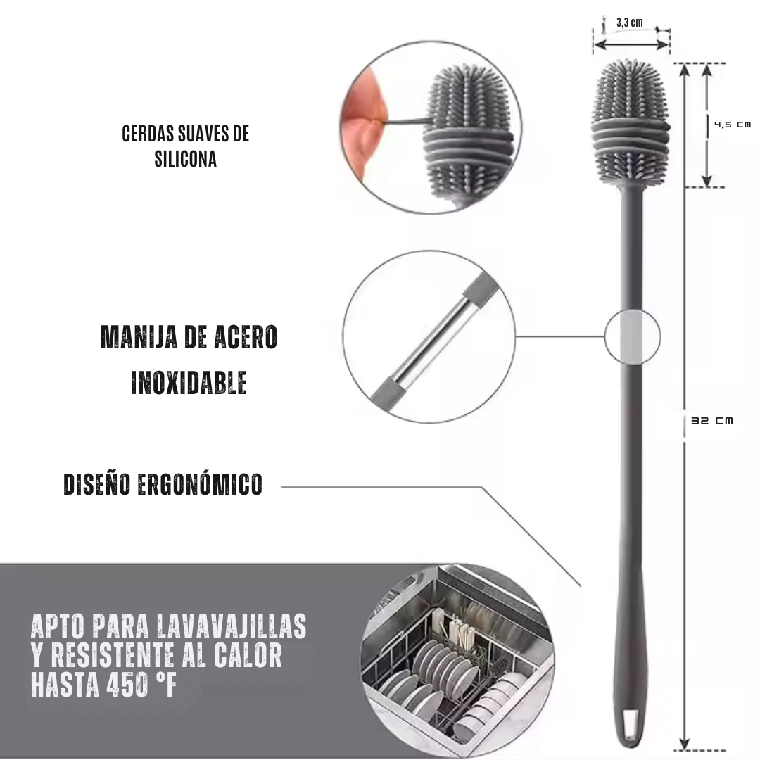 CEPILLO LIMPIADOR EN SILICONA PARA TERMOS O VASOS