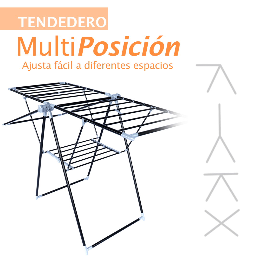 TENDEDERO PLEGABLE EXTENSIBLE METÁLICO PARA SECAR ROPA