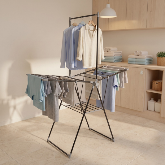 TENDEDERO PLEGABLE EXTENSIBLE METÁLICO PARA SECAR ROPA