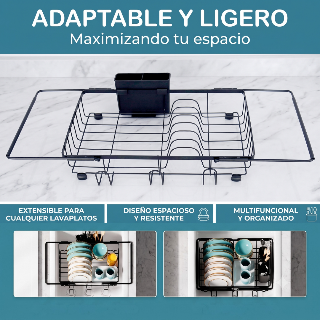 ESCURRIDOR DE PLATOS EXTENSIBLE - DENTRO O SOBRE EL LAVAPLATOS