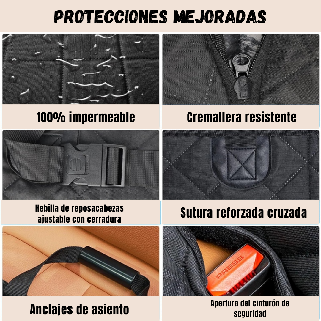 PROTECTOR DE ASIENTO TRASERO RIGIDO PARA PERROS MASCOTAS