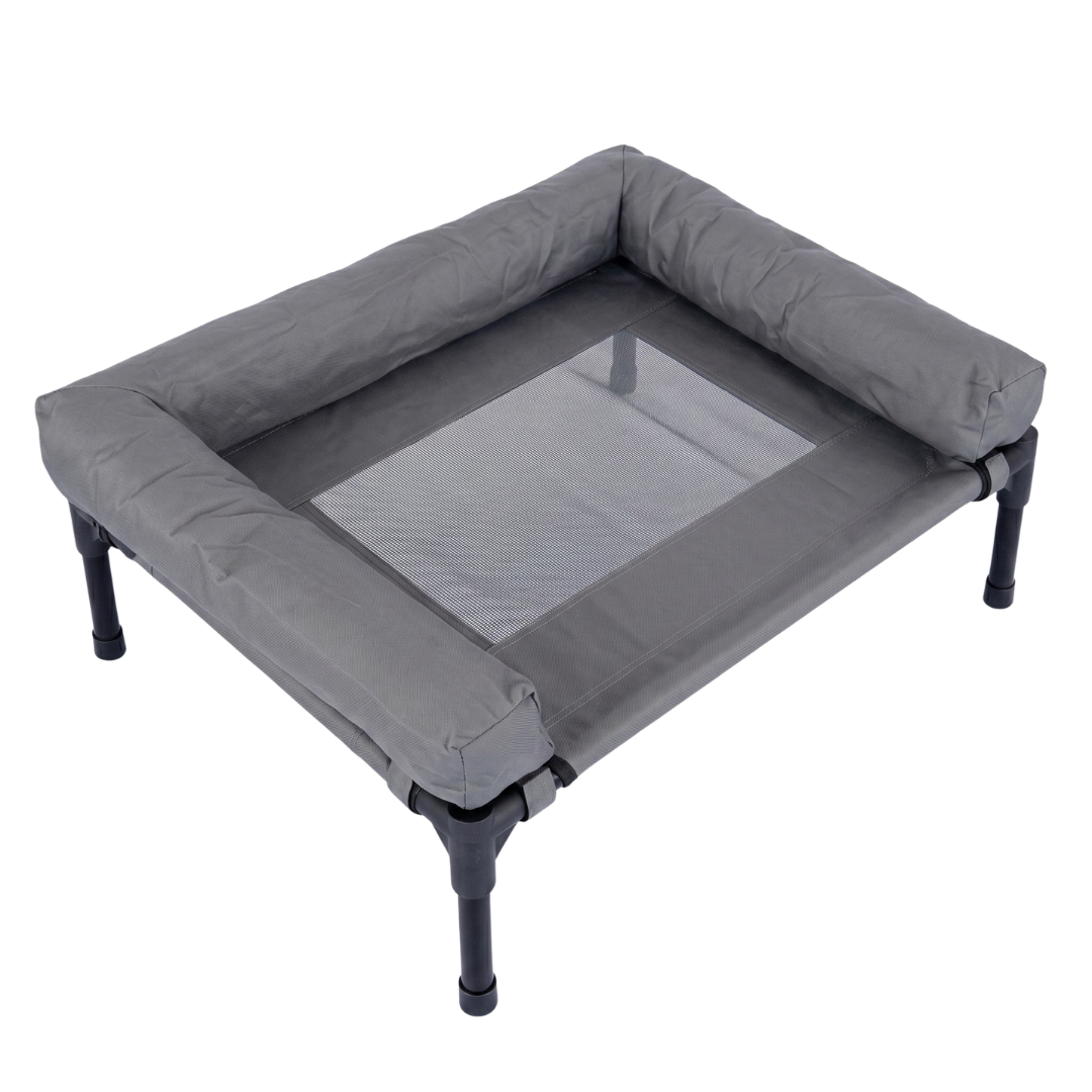 CAMA PARA PERRO ELEVADA CON BORDES EN U ACOLCHADO