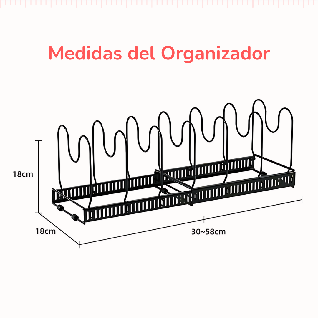 SOPORTE ORGANIZADOR PARA OLLAS Y SARTENES HORIZONTAL