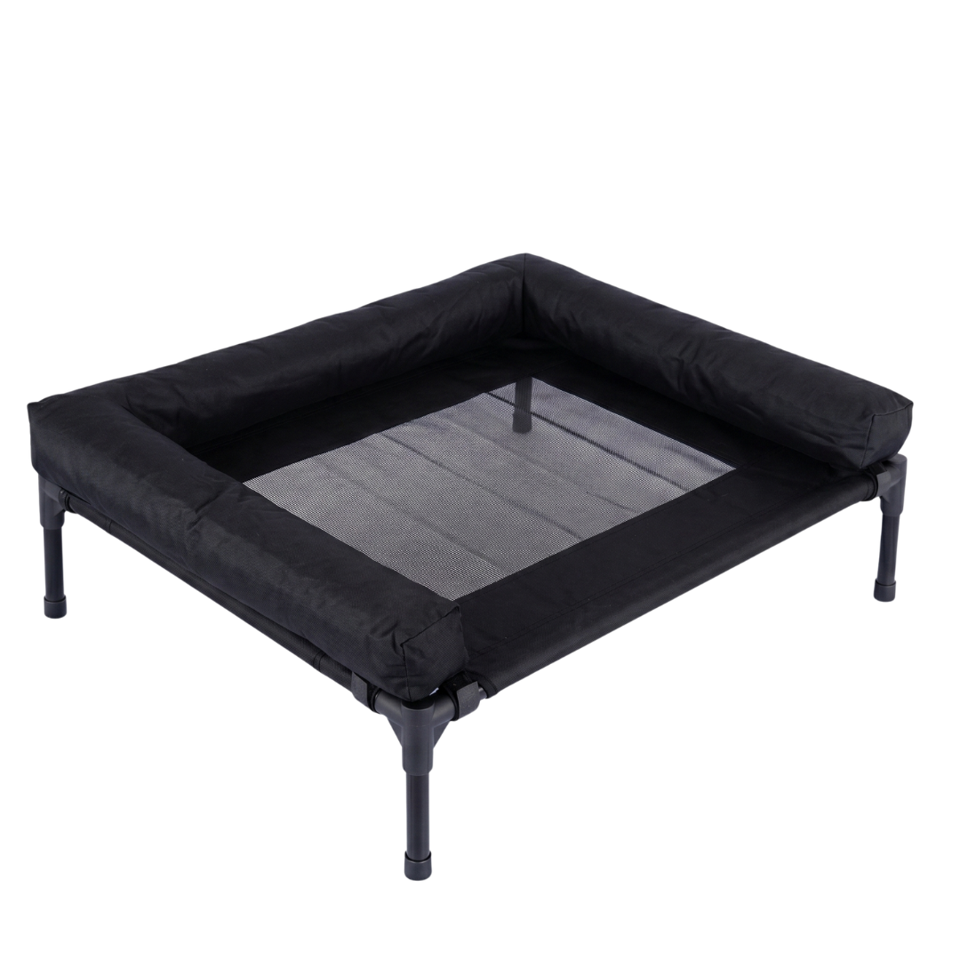 CAMA PARA PERRO ELEVADA CON BORDES EN U ACOLCHADO