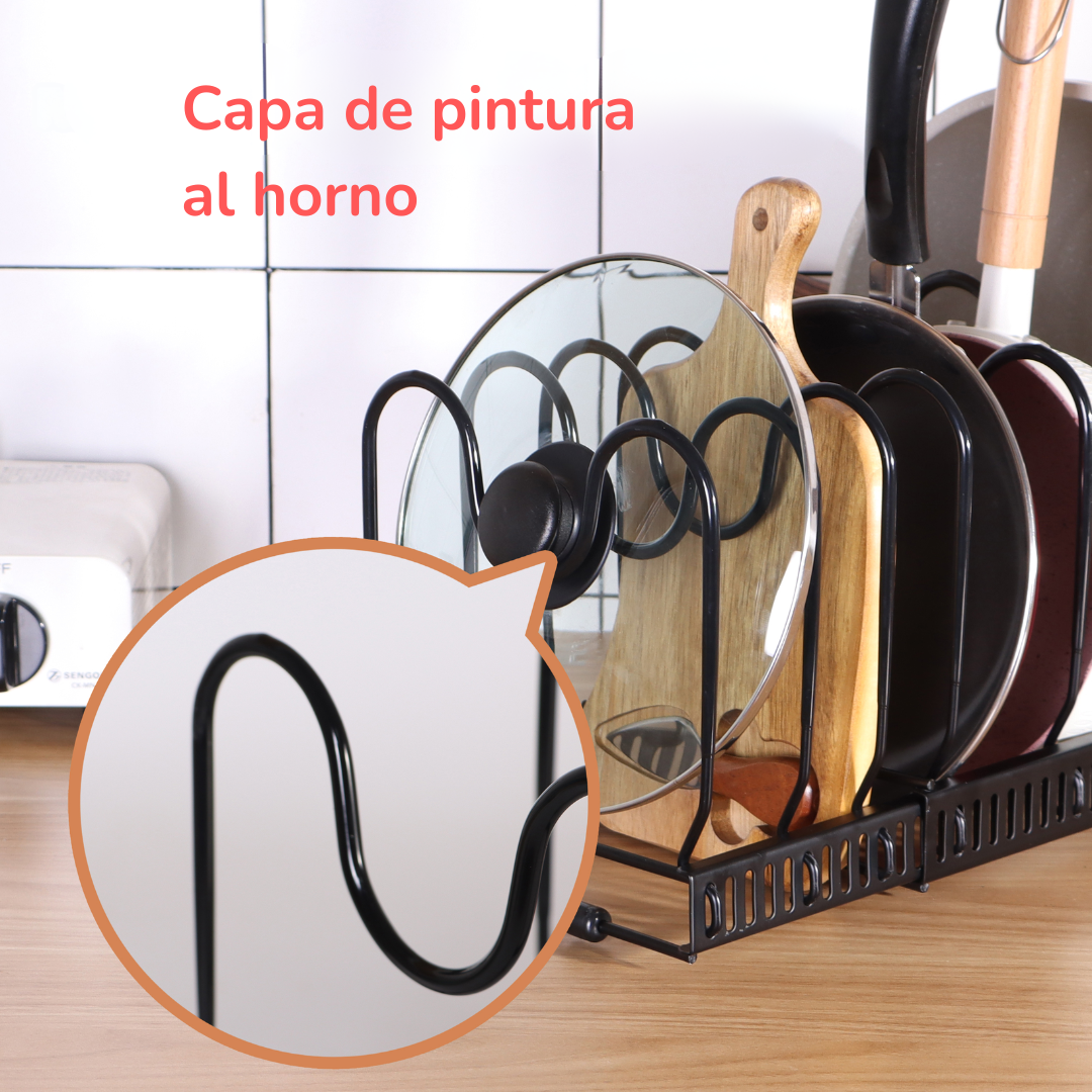 SOPORTE ORGANIZADOR PARA OLLAS Y SARTENES HORIZONTAL