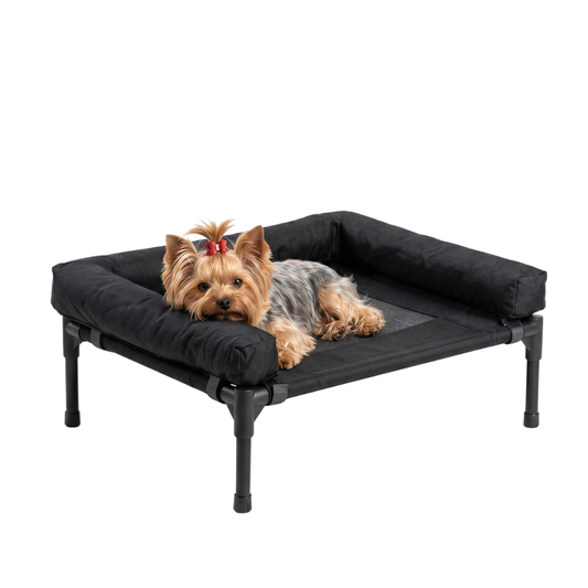 CAMA PARA PERRO ELEVADA CON BORDES EN U ACOLCHADO