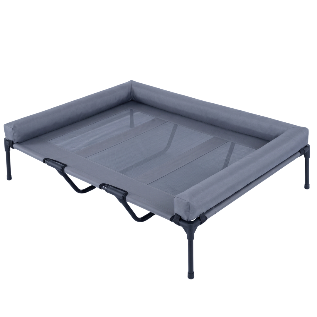 CAMA PARA PERRO ELEVADA CON BORDES EN U ACOLCHADO